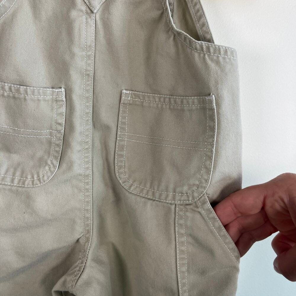 Baby Gap Classic Overalls Khaki Snaps Outdoor Beige 100% Cotton Boys Size 3–6M - Picture 9 of 10